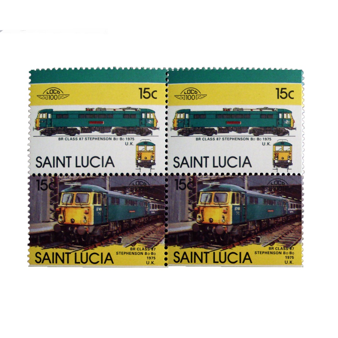  تمبر یادگاری طرح ترن مدل SAINTLUCIA مجموعه 4 عددی