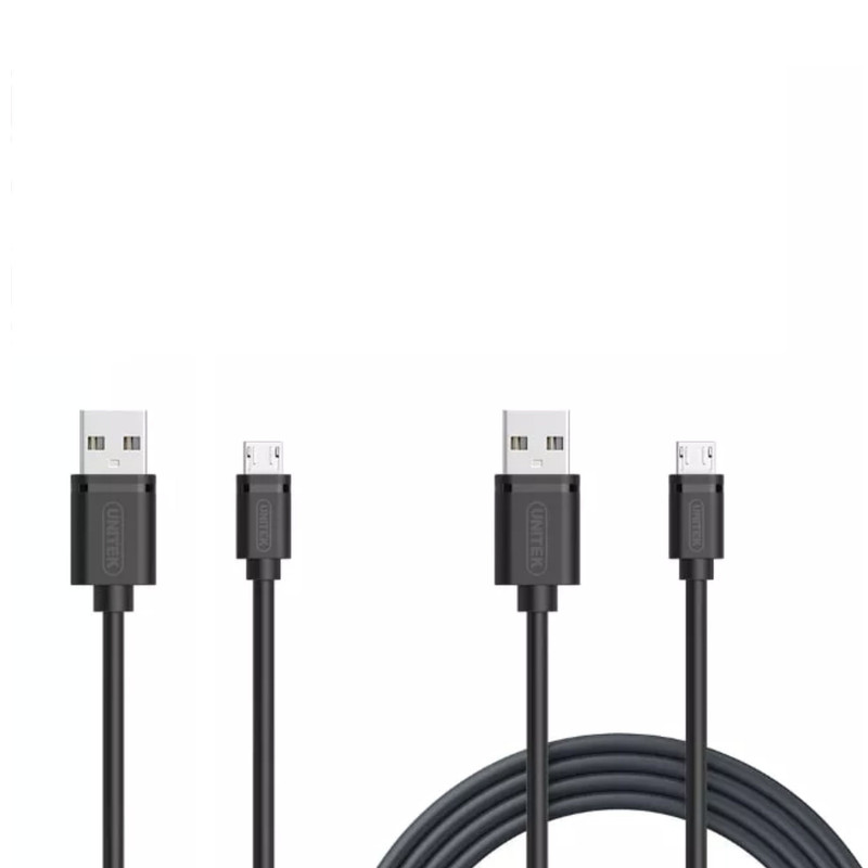 کابل تبدیل USB به microUSB یونیتک مدل Y-C4050BK مجموعه 2 عددی