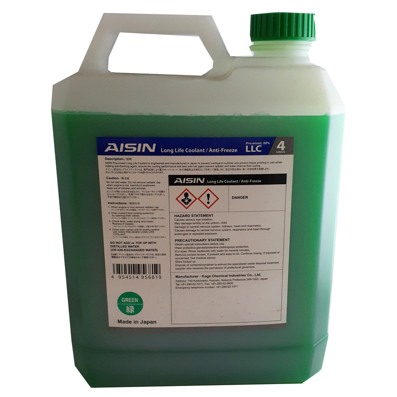 ضد یخ خودرو آیسین مدل long life coolant حجم 4000 میلی لیتر