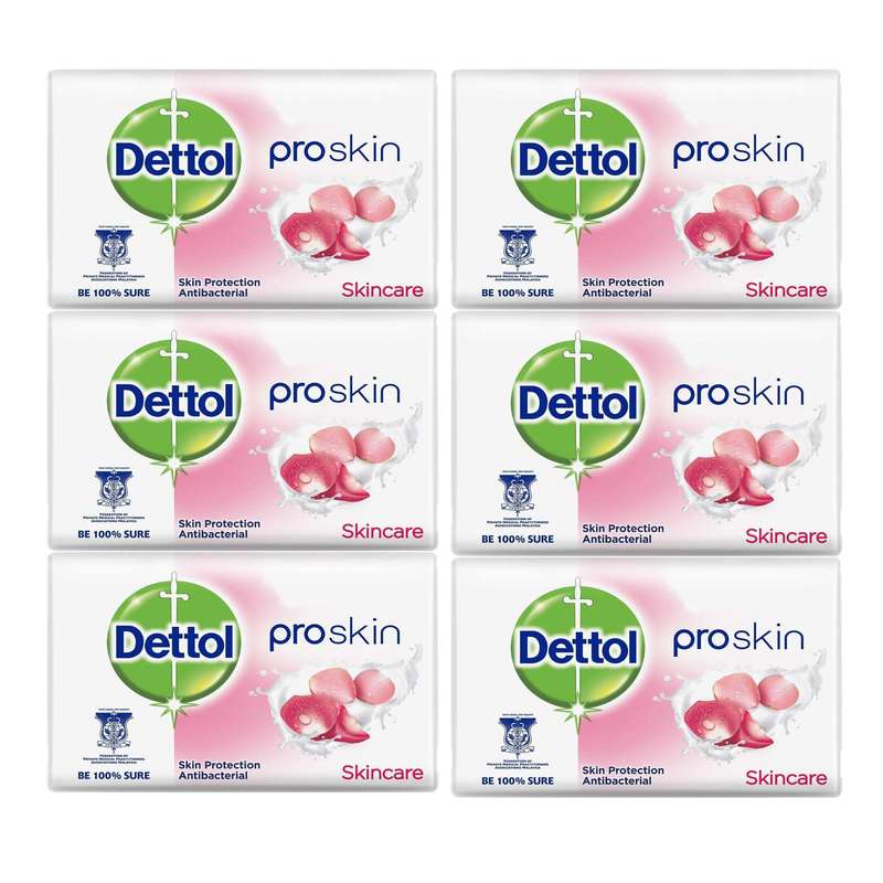 صابون ضدباکتری دتول مدل Proskin Skincare کد 3060917 وزن 65 گرم بسته 6 عددی