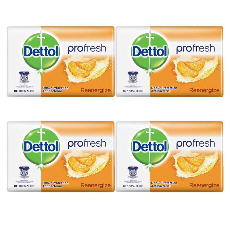صابون ضدباکتری دتول مدل Profresh Re-energize کد 3060666 وزن 65 گرم بسته 4 عددی