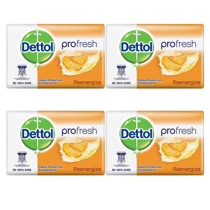 صابون ضدباکتری دتول مدل Profresh Re-energize کد 3060666 وزن 65 گرم بسته 4 عددی