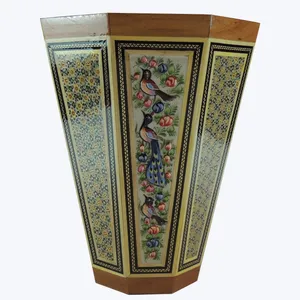 سطل خاتم کاری طرح گل و مرغ کد 687