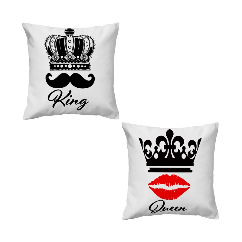 کاور کوسن مدل King&Queen کد CO-83 مجموعه 2 عددی