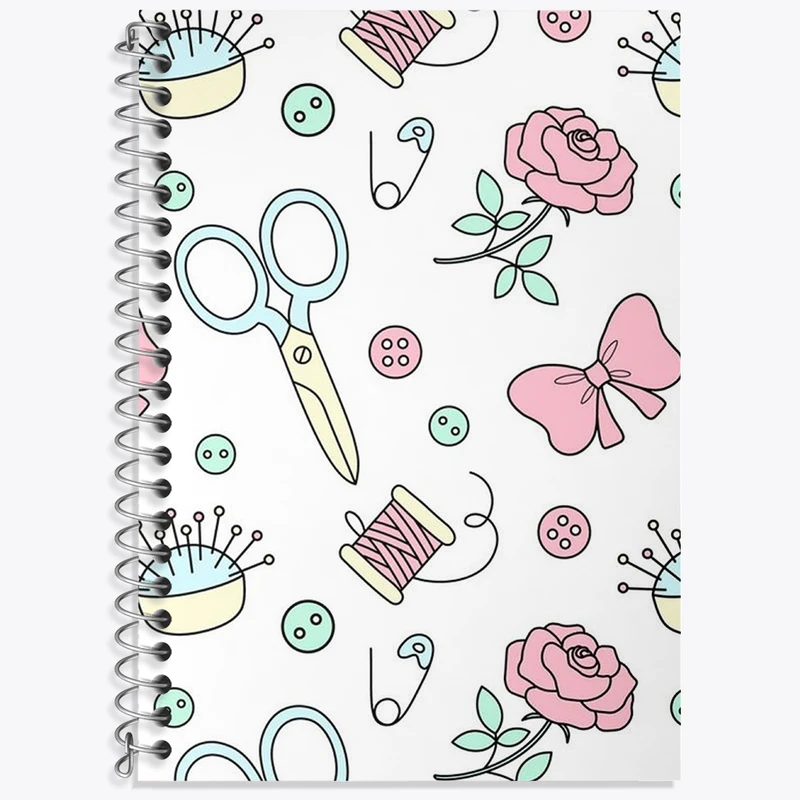 دفتر زبان 50 برگ خندالو مدل دو خط طرح خیاطی کد N2018