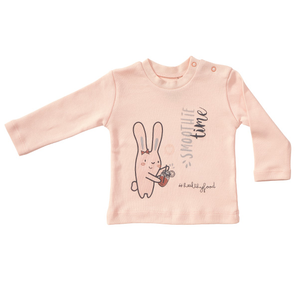 تی شرت نوزادی دخترانه پولونیکس طرح اسموتی کد 06 -  - 1