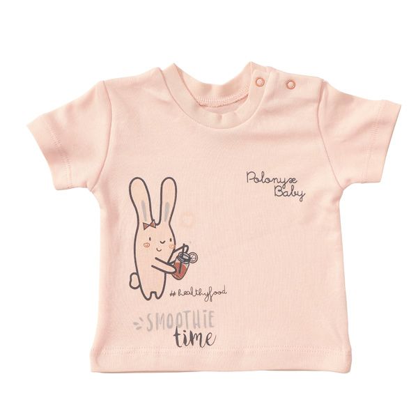تی شرت آستین کوتاه نوزادی دخترانه پولونیکس طرح اسموتی کد 017 -  - 1