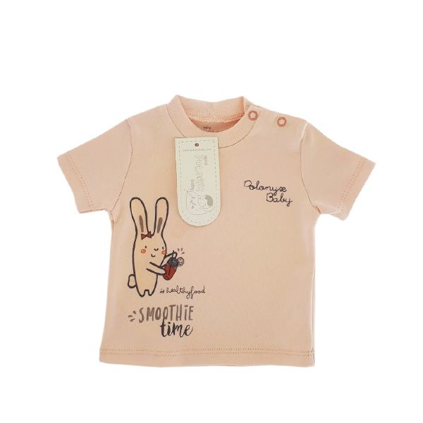تی شرت آستین کوتاه نوزادی دخترانه پولونیکس طرح اسموتی کد 017 -  - 3