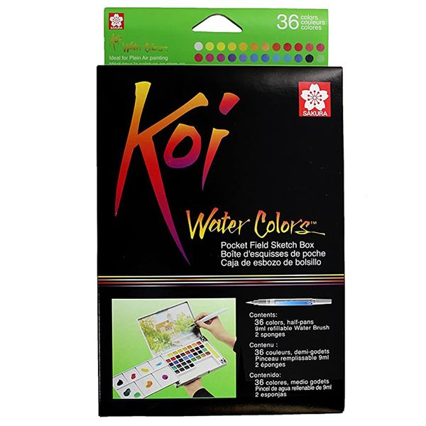 آبرنگ 36 رنگ ساکورا مدل koi آبرنگ 36 رنگ ساکورا مدل koi