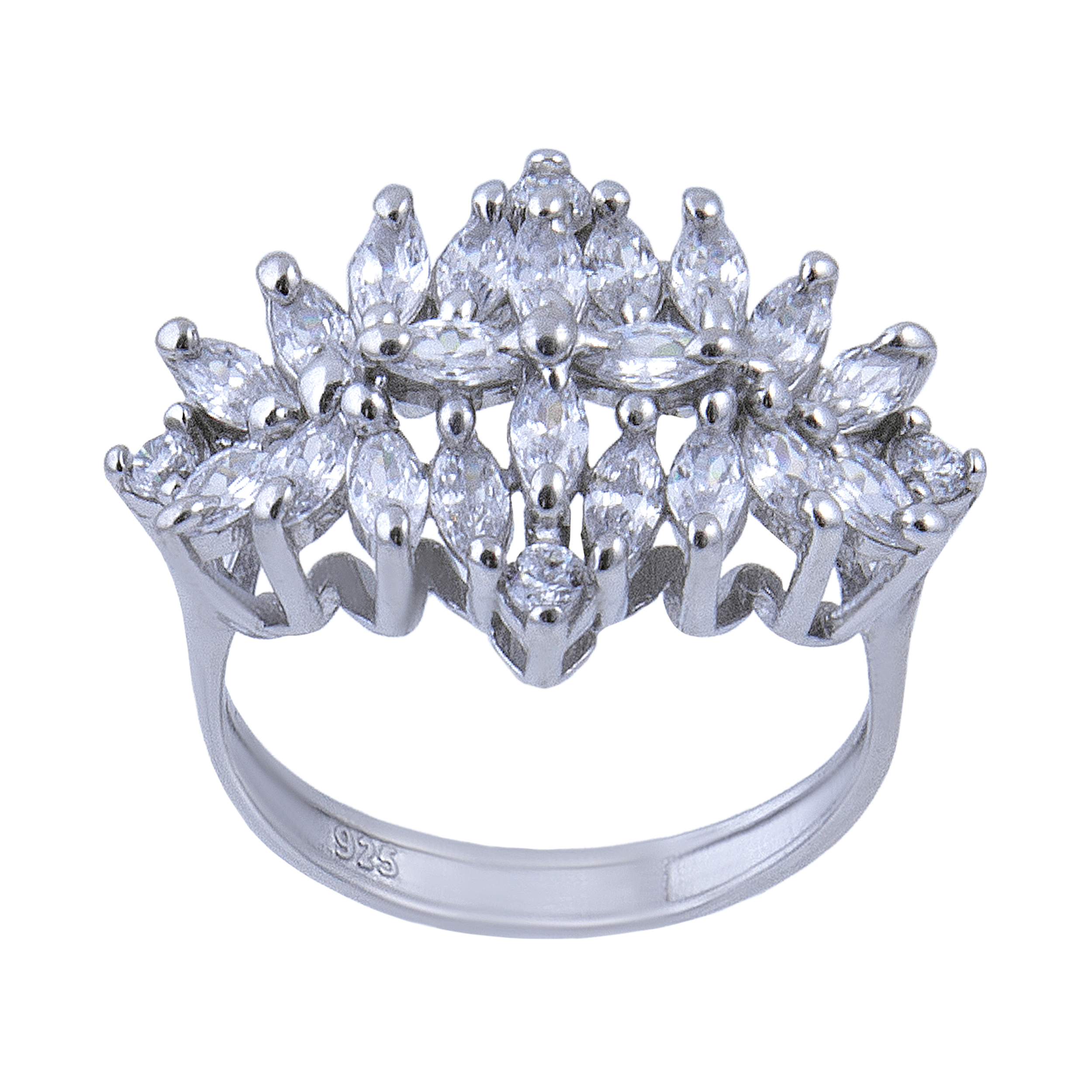 انگشتر نقره زنانه بازرگانی میلادی کد AWR-200