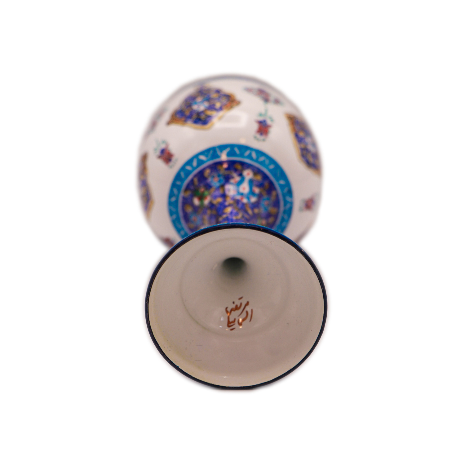 ست 7 تکه تنگ و جام میناکاری مرتضی اسماعیلی طرح اسلیمی ترنج کد 485