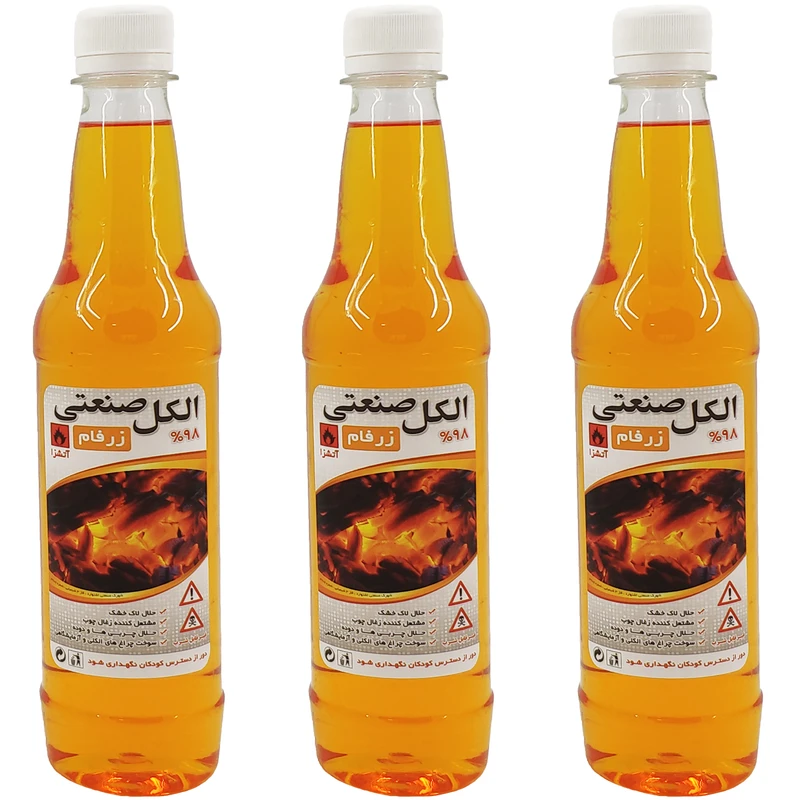  الکل صنعتی زرفام مدل ZA98 حجم 400 میلی لیتر بسته 3 عددی