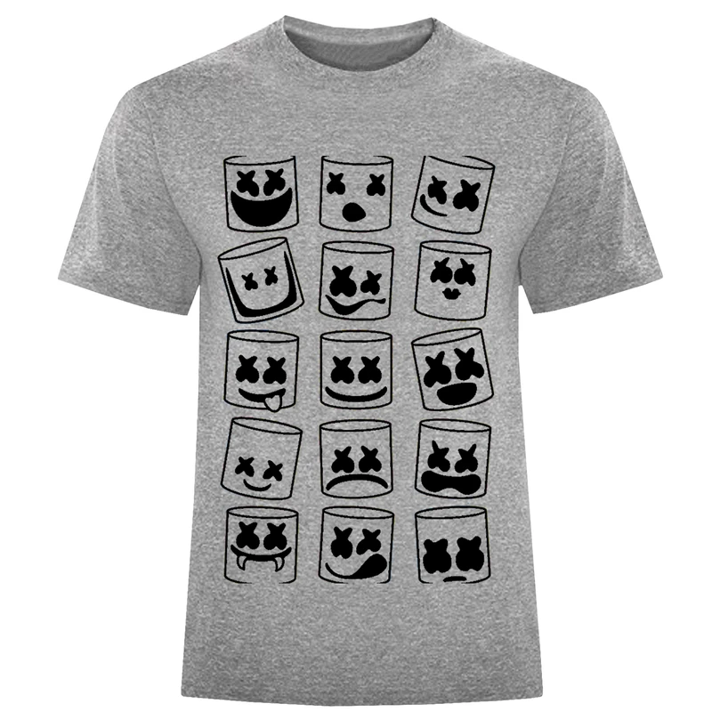 تیشرت آستین کوتاه مردانه طرح مارشملو ها کد F361