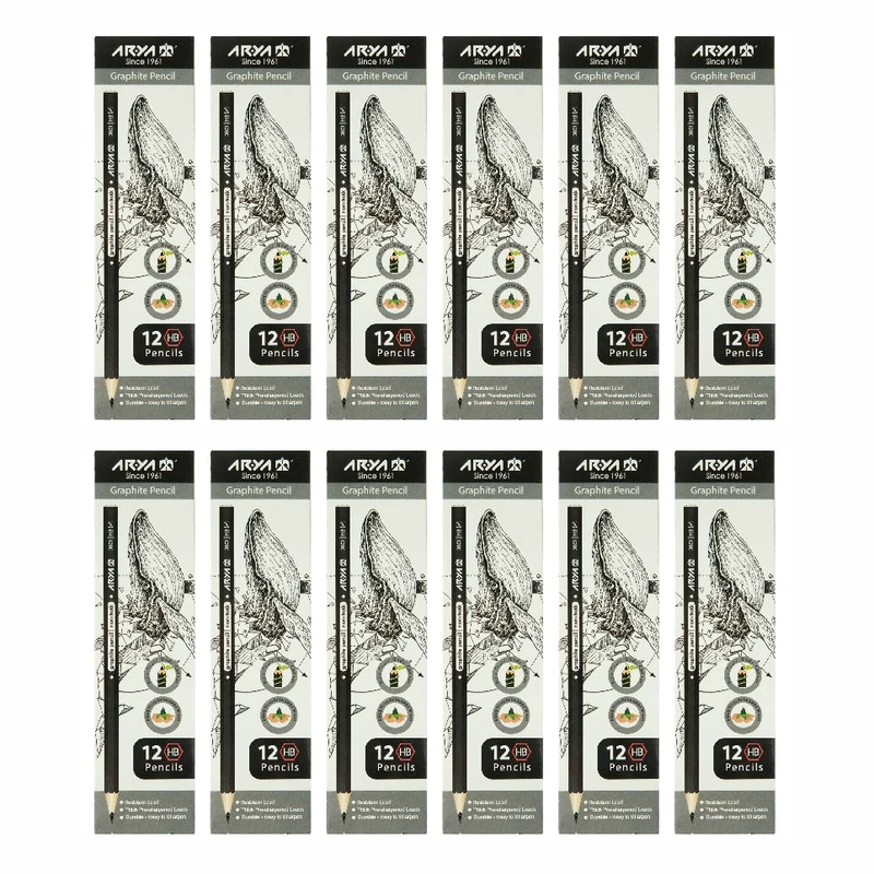 مداد مشکی آریا کد3001 بسته 12 عددی