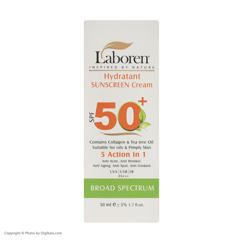 کرم ضد آفتاب رنگی صورت لابورن SPF 50 مدل 02  ‌مناسب برای چرب حجم 50 میلی‌لیتر