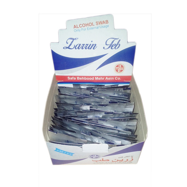 پد الکلی زرین طب مدل SWAB بسته 100 عددی