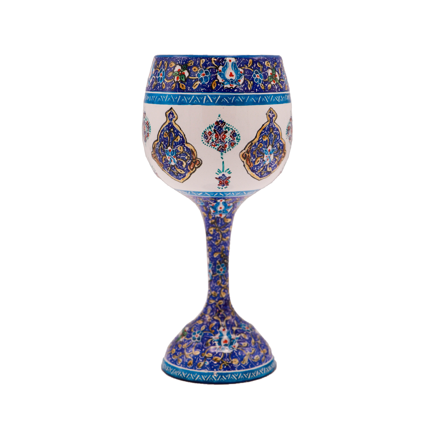 ست 7 تکه گلاب پاش و جام میناکاری اسماعیلی طرح اسلیمی ترنج کد 487