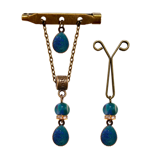 ست گل سینه و گیره روسری کد PM SE78