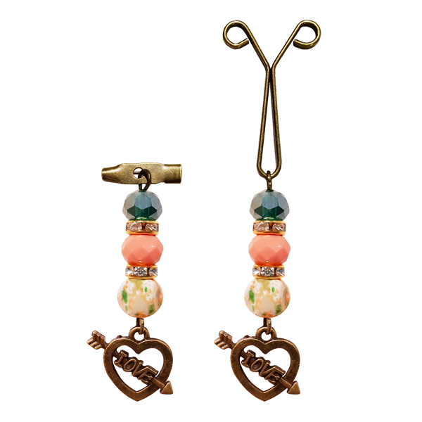 ست سنجاق سینه و گیره روسری مدل قلب کد PM SE69