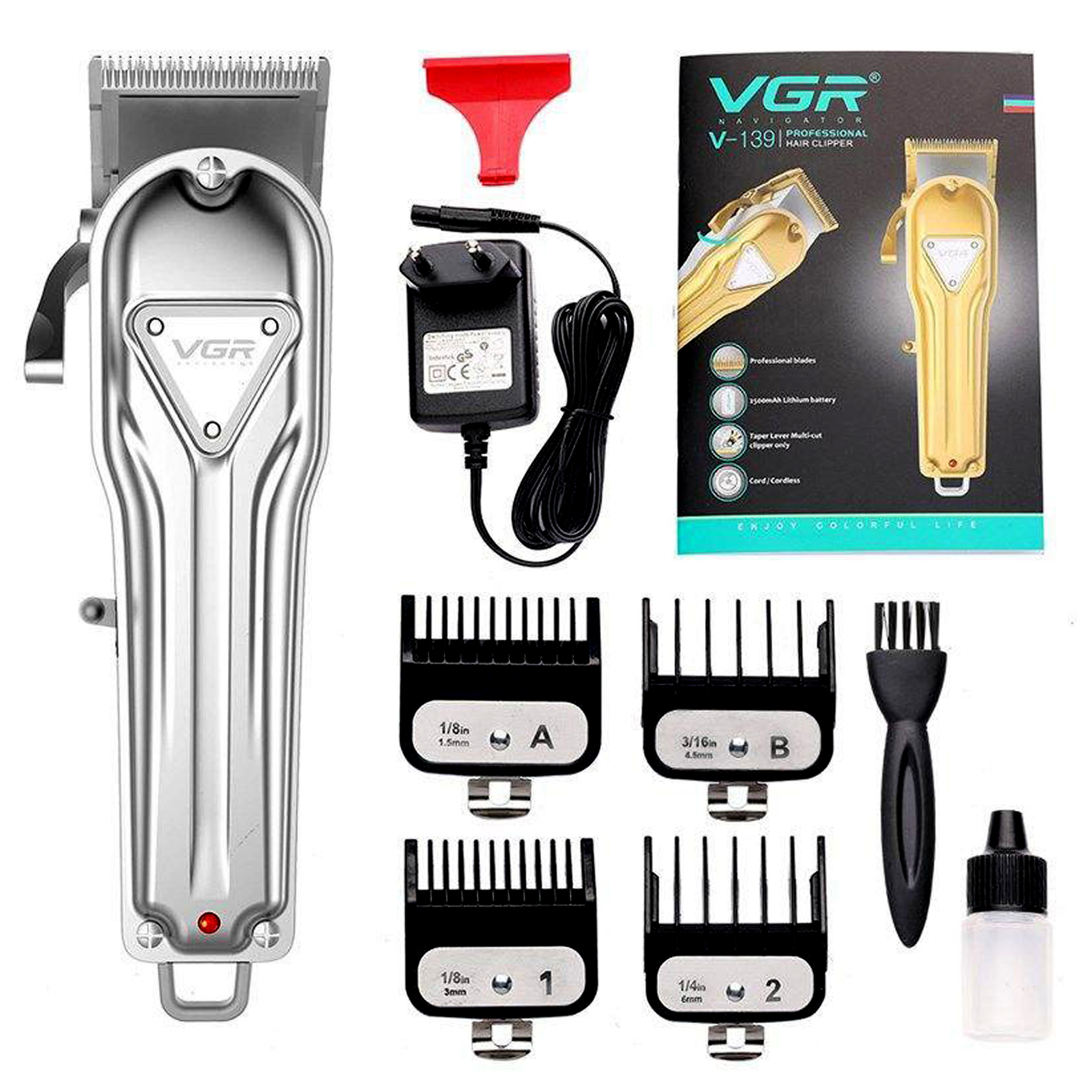 ماشین اصلاح موی سر و صورت وی جی ار مدل VGR V-139 ماشین اصلاح موی سر و صورت وی جی ار مدل VGR V-139