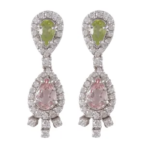 گوشواره طلا 18 عیار زنانه جواهری گاندی مدل A1914