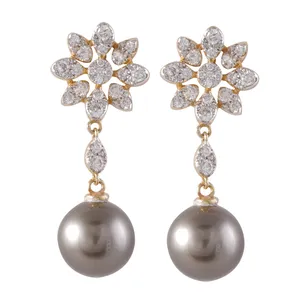 گوشواره طلا 18 عیار زنانه جواهری گاندی مدل A3872