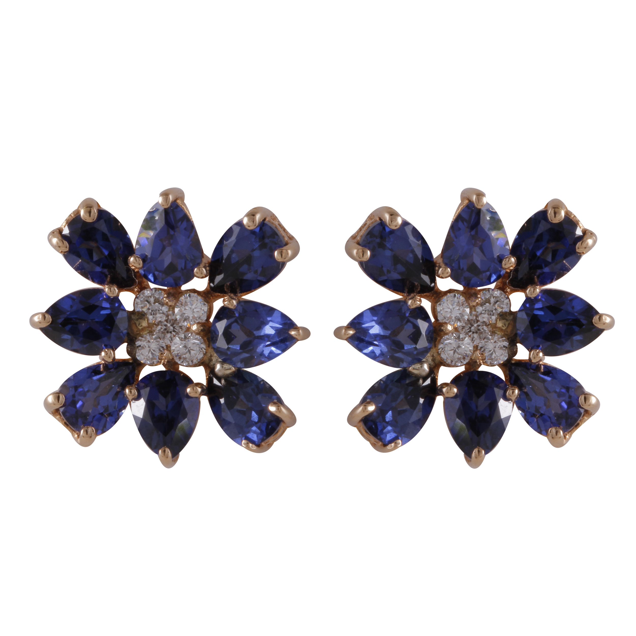 گوشواره طلا 18 عیار زنانه جواهری گاندی مدل A4749