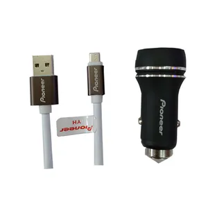 شارژر فندکی پایونیر مدل YH-8 به همراه کابل تبدیل microUSB