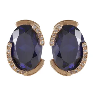 گوشواره طلا 18 عیار زنانه جواهری گاندی مدل 23432