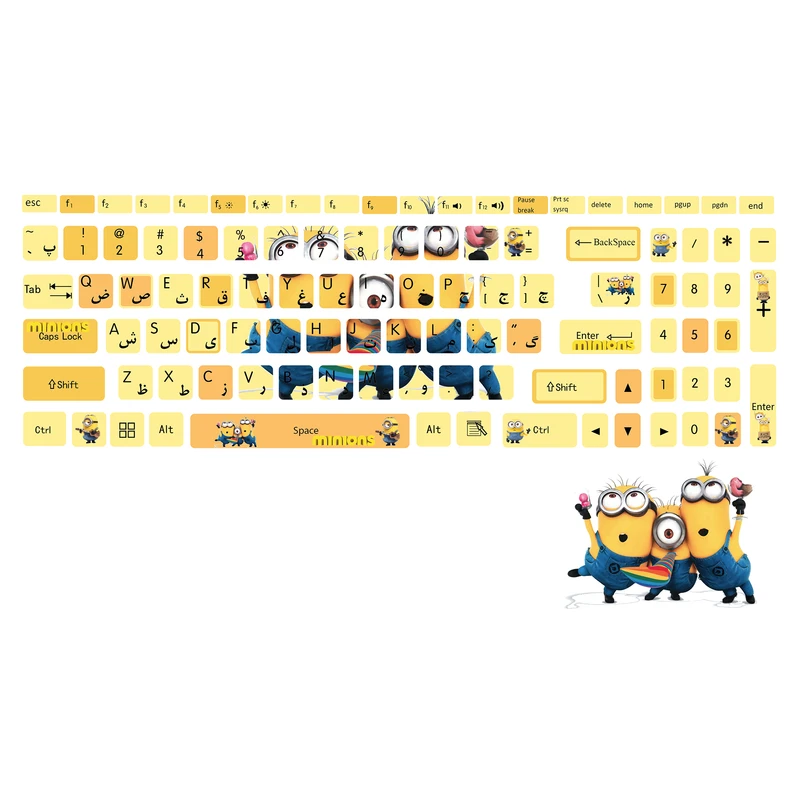  استیکر لپ تاپ کد mi-ni01 به همراه برچسب حروف فارسی کیبورد