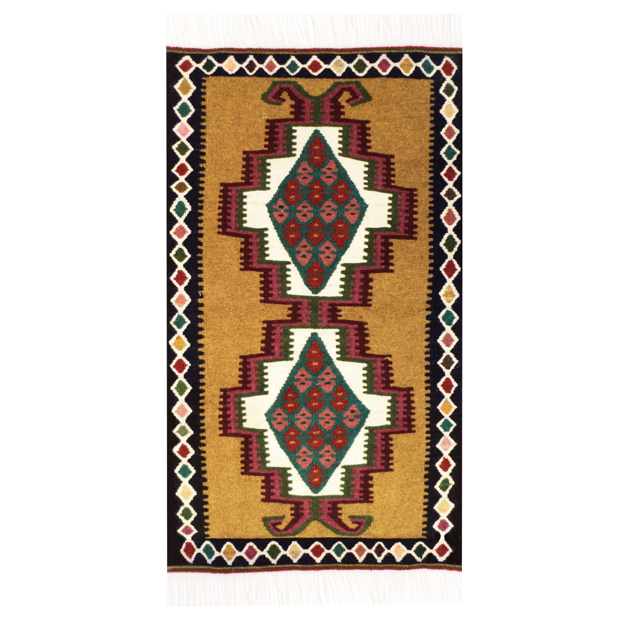 گلیم دستبافت یک متری طرح سنتی کد 20071