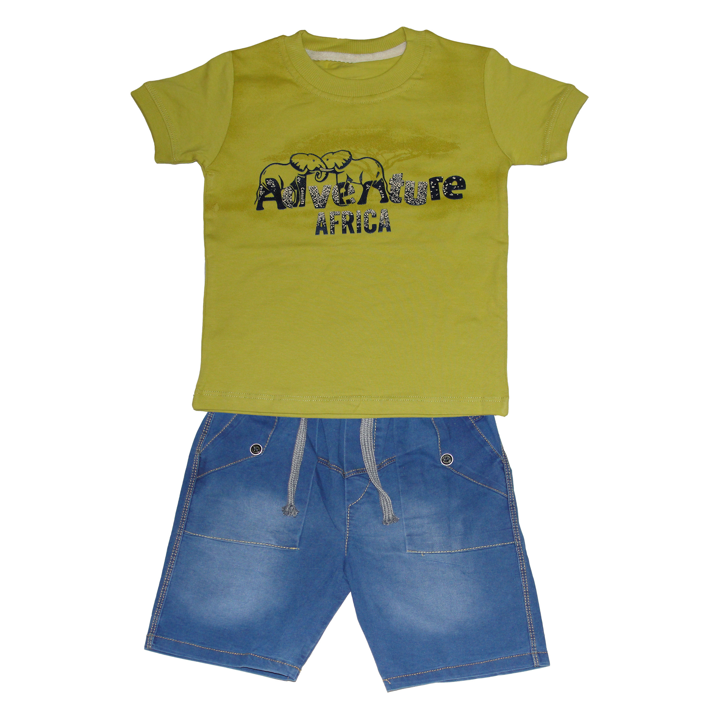 ست تیشرت و شلوارک پسرانه کد UBY866