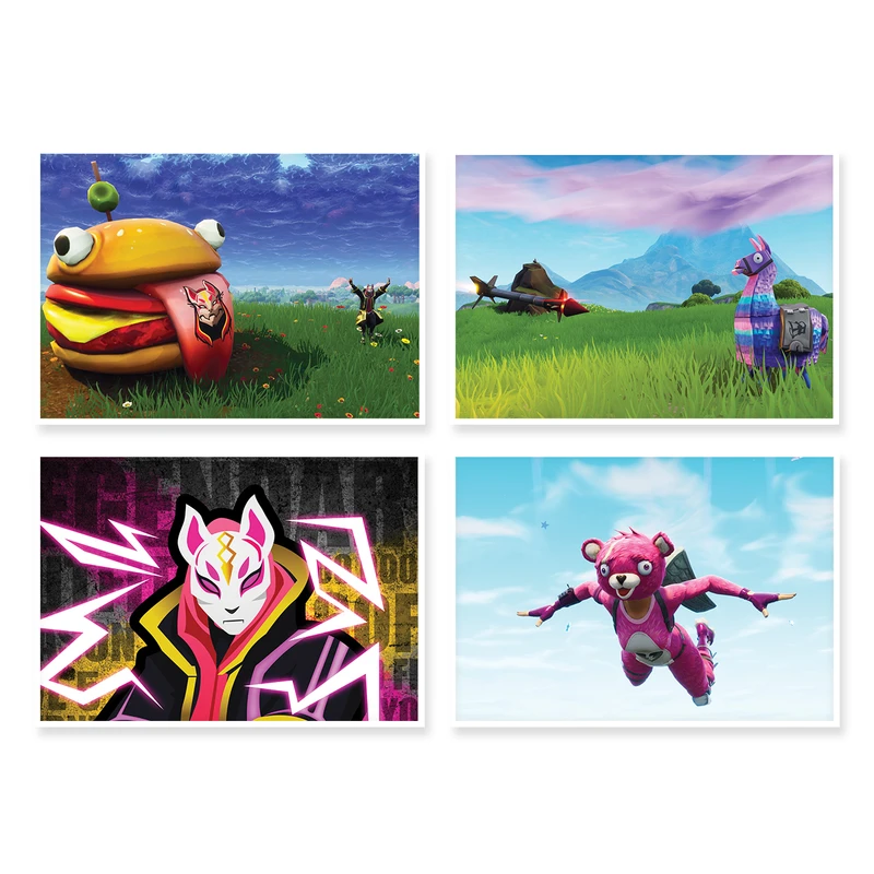 پوستر طرح Fortnite کد A-1593 مجموعه 4 عددی