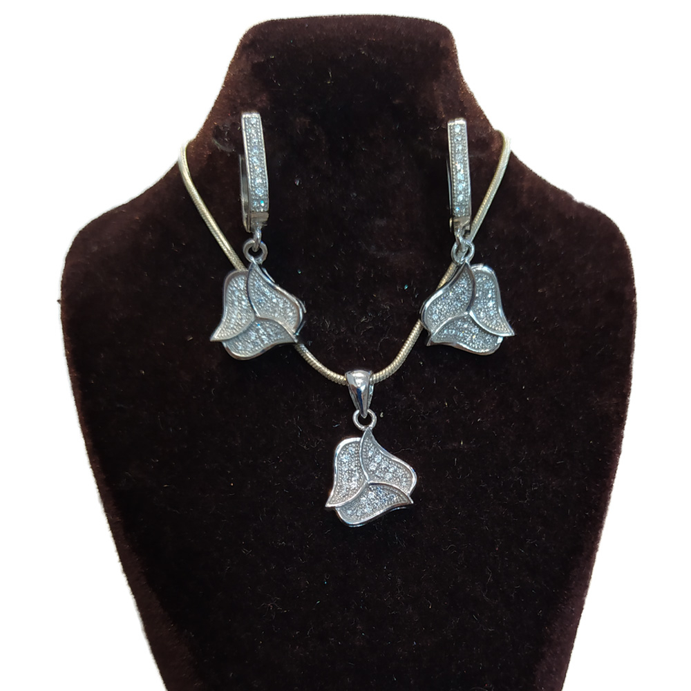 نیم ست نقره زنانه کد SR1127