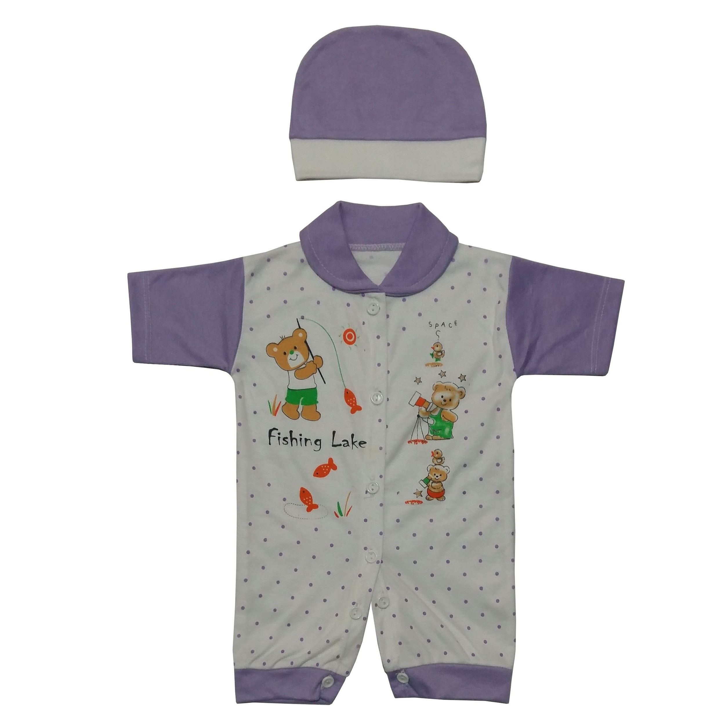 ست کلاه و سرهمی نوزادی کد 8781