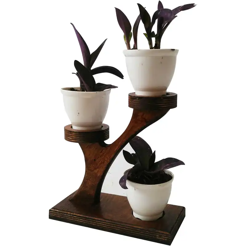 استند گلدان چوبی مدل فلورا کد 001