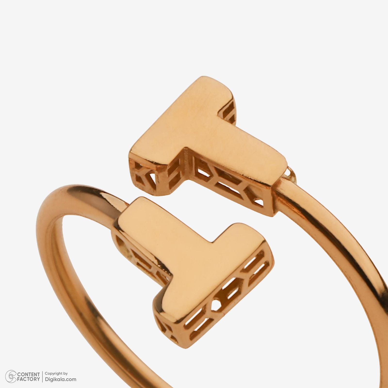 انگشتر طلا 18 عیار زنانه حافا گلد مدل r017 سایز 56 -  - 4