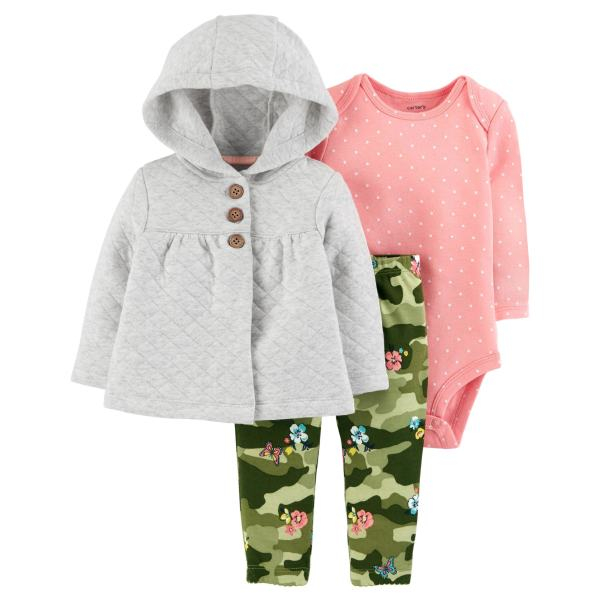 ست 3 تکه لباس نوزادی دخترانه کارترز مدل YSM