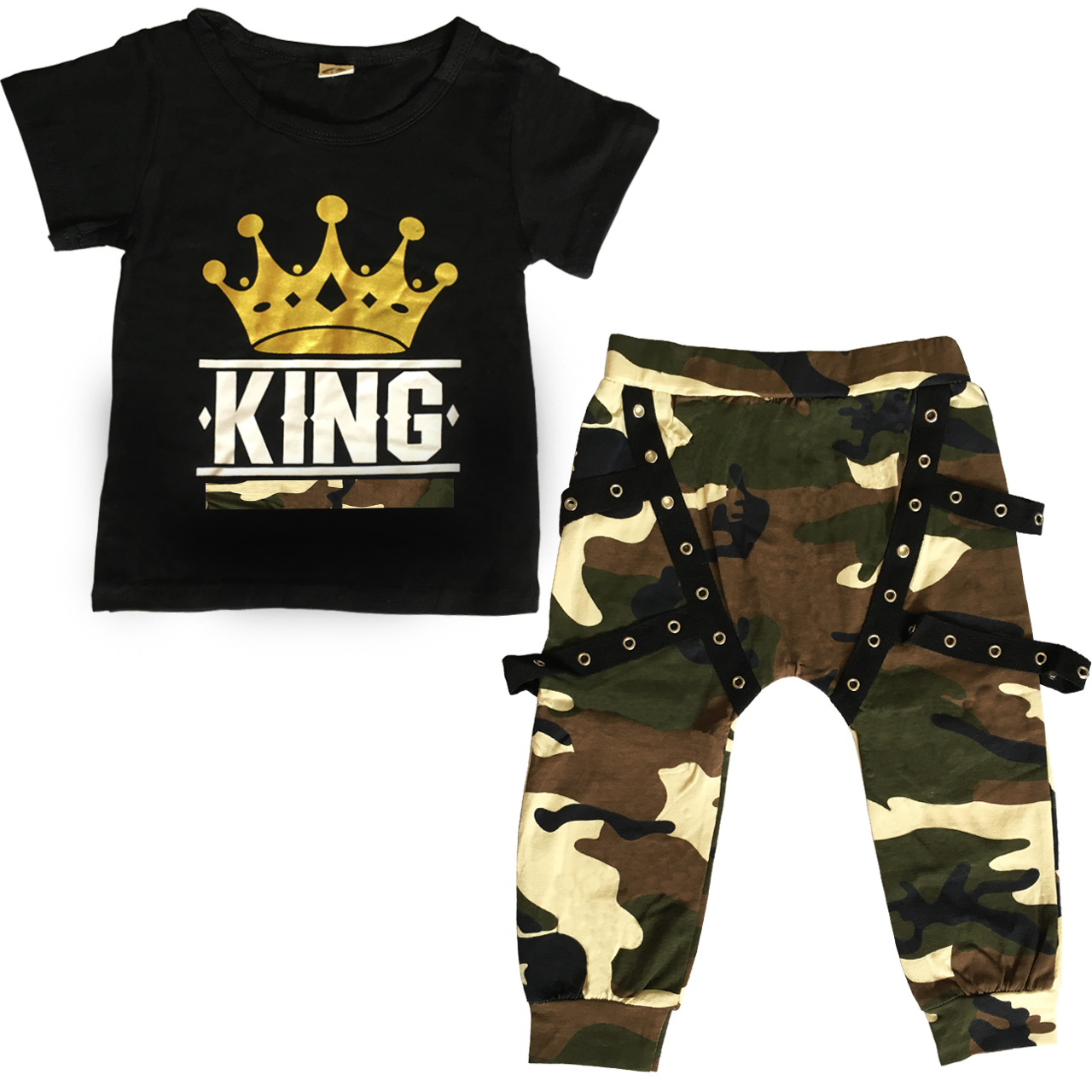 ست تی شرت و شلوار پسرانه مدل KING