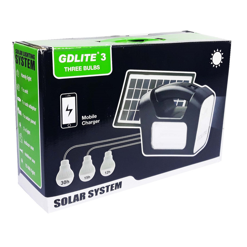 سیستم روشنایی خورشیدی جی دی لایت مدل GD-3 سیستم روشنایی خورشیدی جی دی لایت مدل GD-3