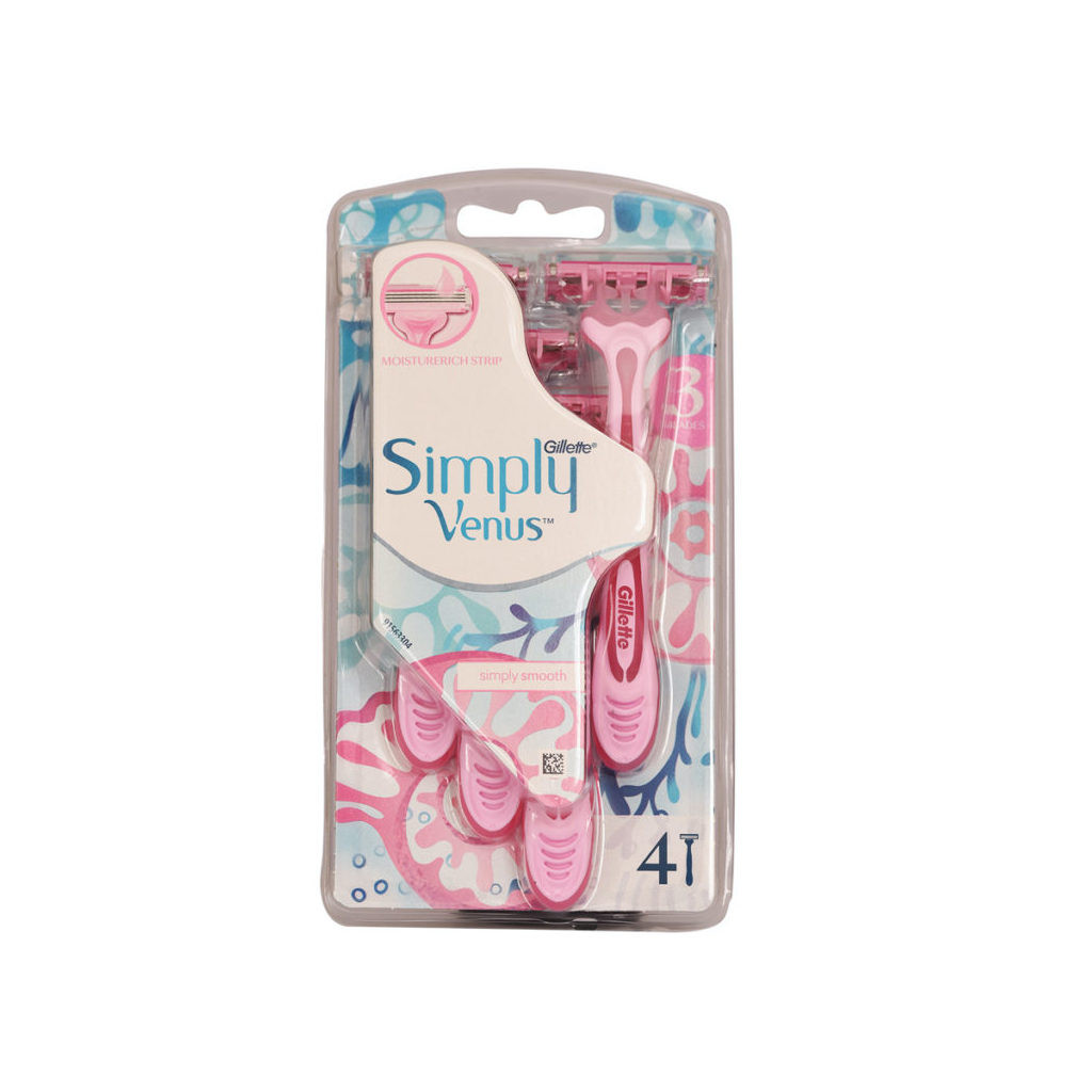 خود تراش ژیلت مدل Simply Venus 3 بسته 4 عددی