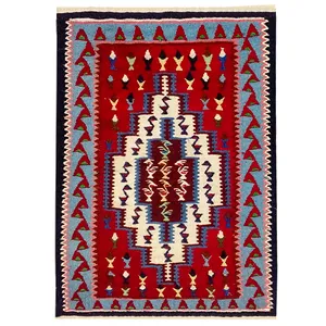 گلیم دستبافت نیم متری طرح هرسین کد 7609
