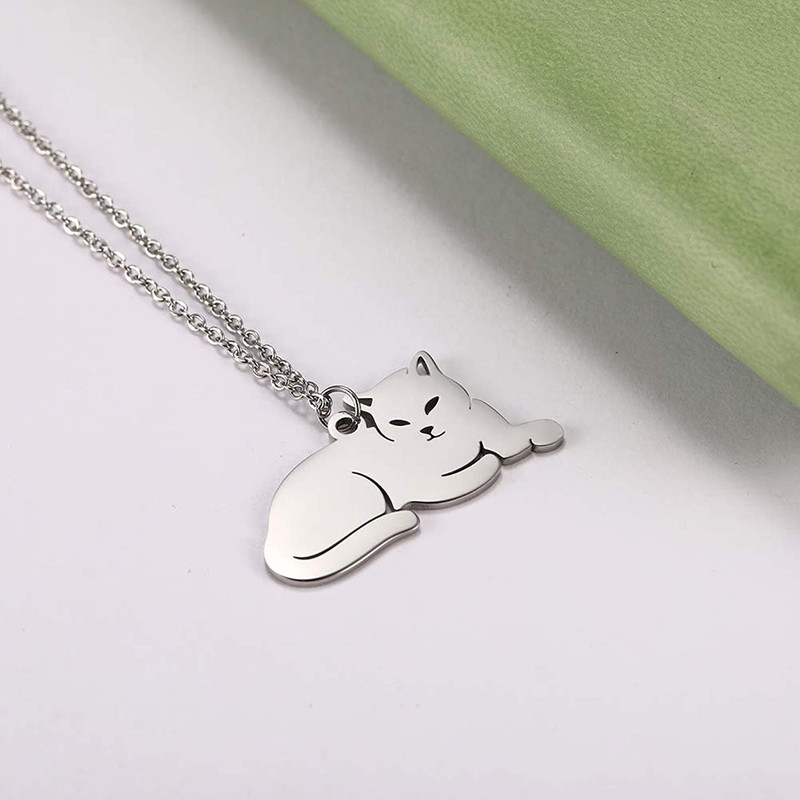 گردنبند نقره زنانه ترمه 1 طرح گربه کد A-628