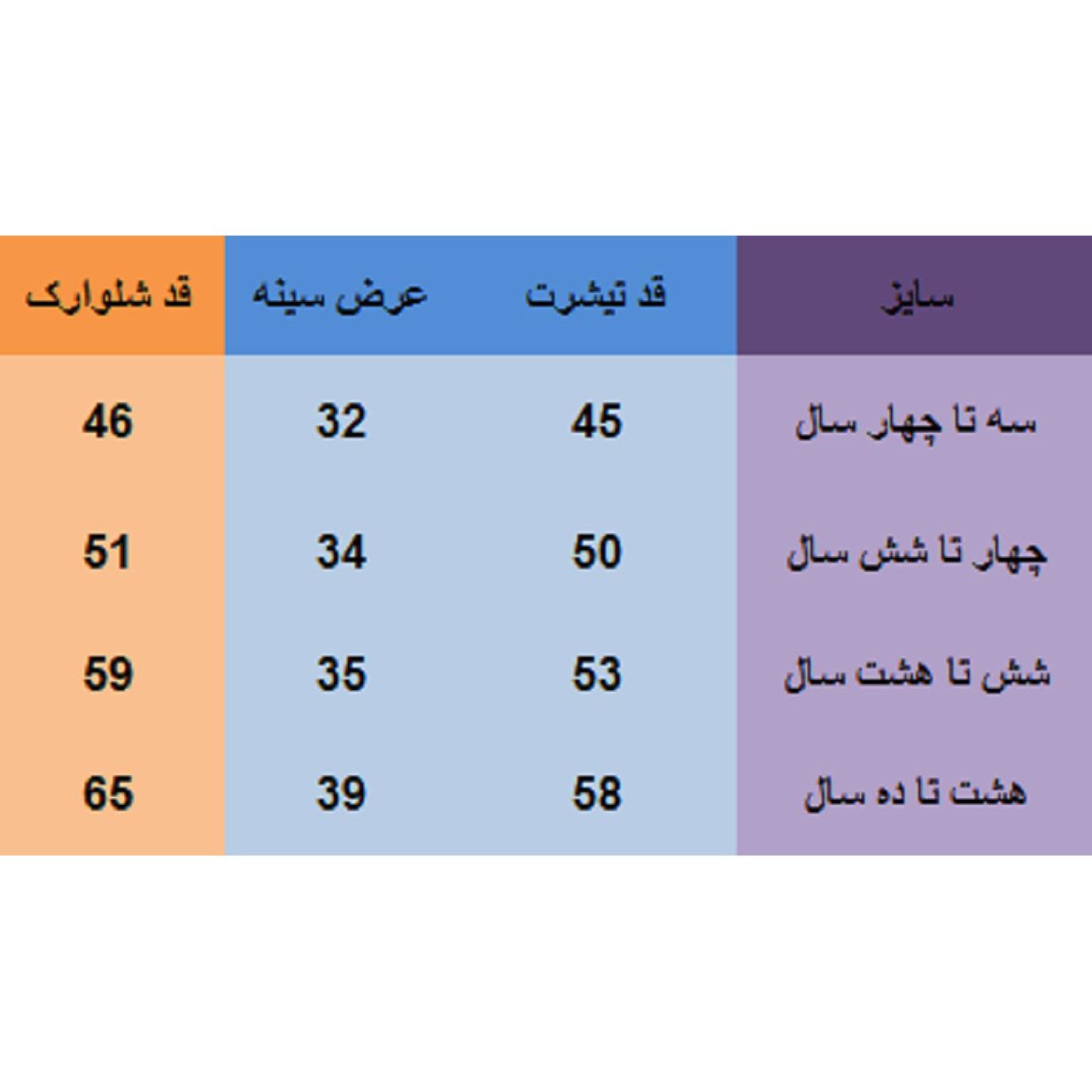 ست تونیک و شلوارک دخترانه کد GOLH22 -  - 6