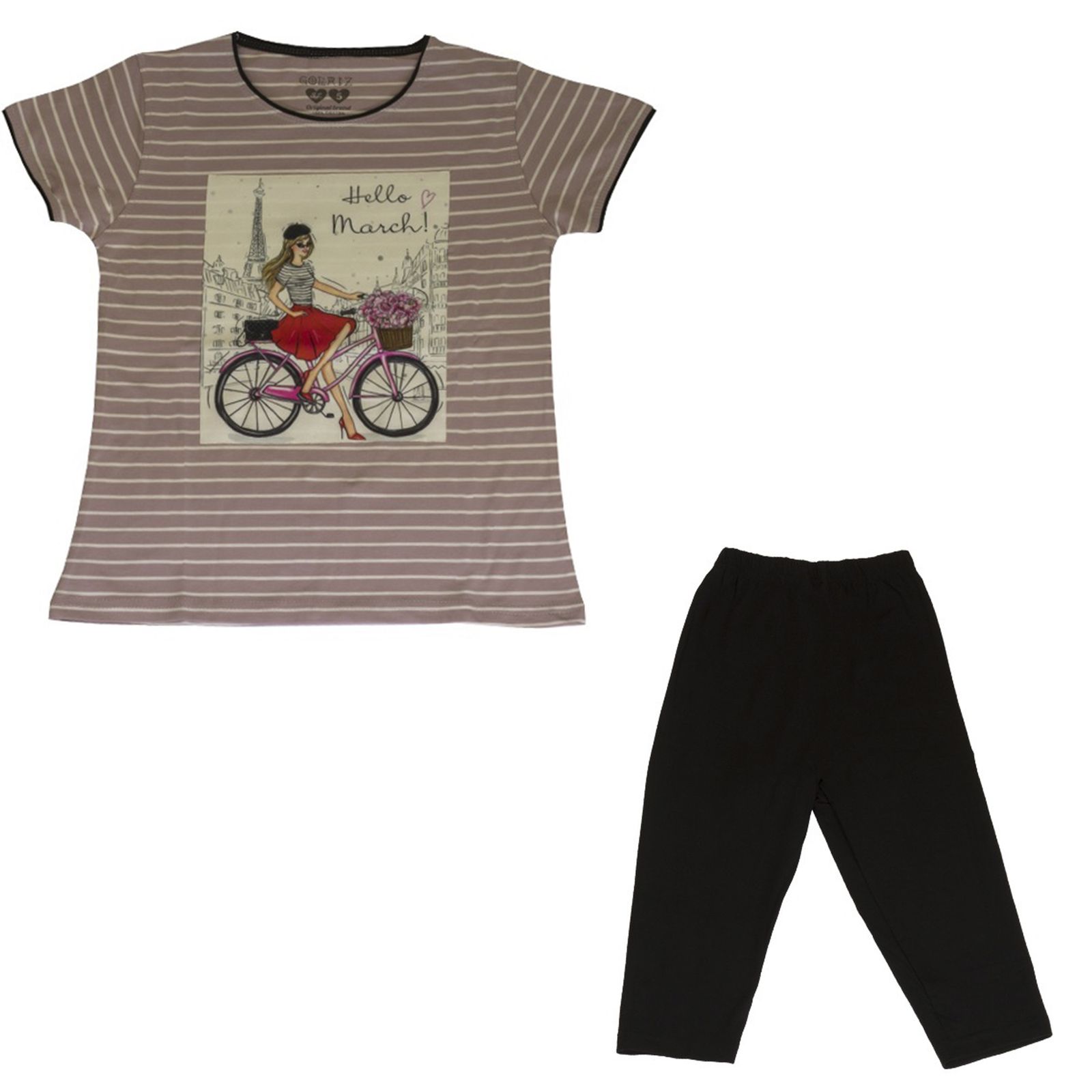 ست تیشرت و شلوارک دخترانه گلریز کد 99135 - - 4