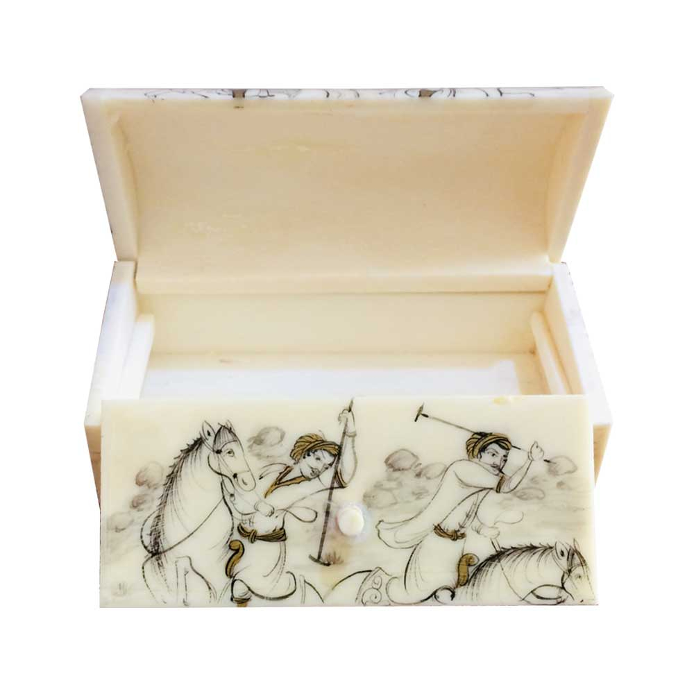 جعبه جواهرات استخوانی طرح چوگان کد B 225