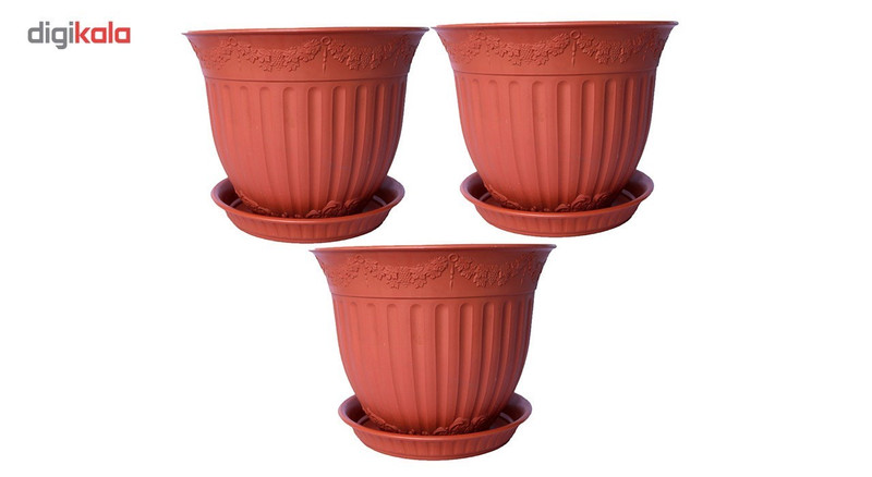 گلدان گلباران مدل 1720 مجموعه سه عددی گلدان گلباران مدل 1720 مجموعه سه عددی