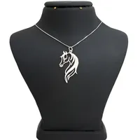 گردنبند نقره زنانه طرح اسب ترکمن کد UN0028