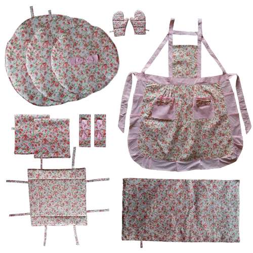 سرویس آشپزخانه 12 پارچه طرح گل سرخ کد tm-746