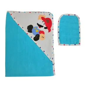 ست 2 تکه حوله نوزادی طرح قارچ خور کد 010 